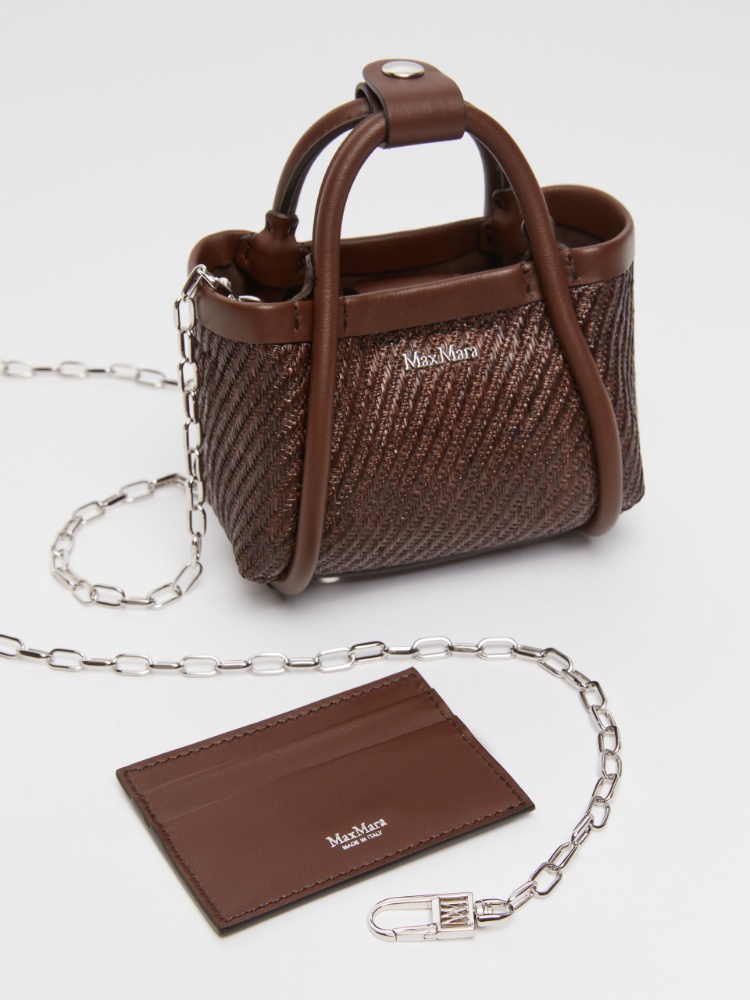 人気【MAXMARA】Borsa Marine mini in tessuto effetto rafia Borsa Marine mini in tessuto effetto rafia, ghiaccio