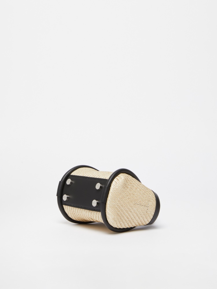 Borsa Marine mini in tessuto effetto rafia, ghiaccio