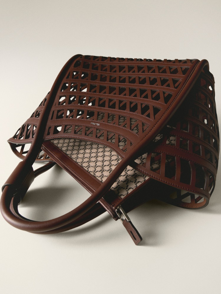 Woven leather small Marine bag + DARK BROWN - Max Mara