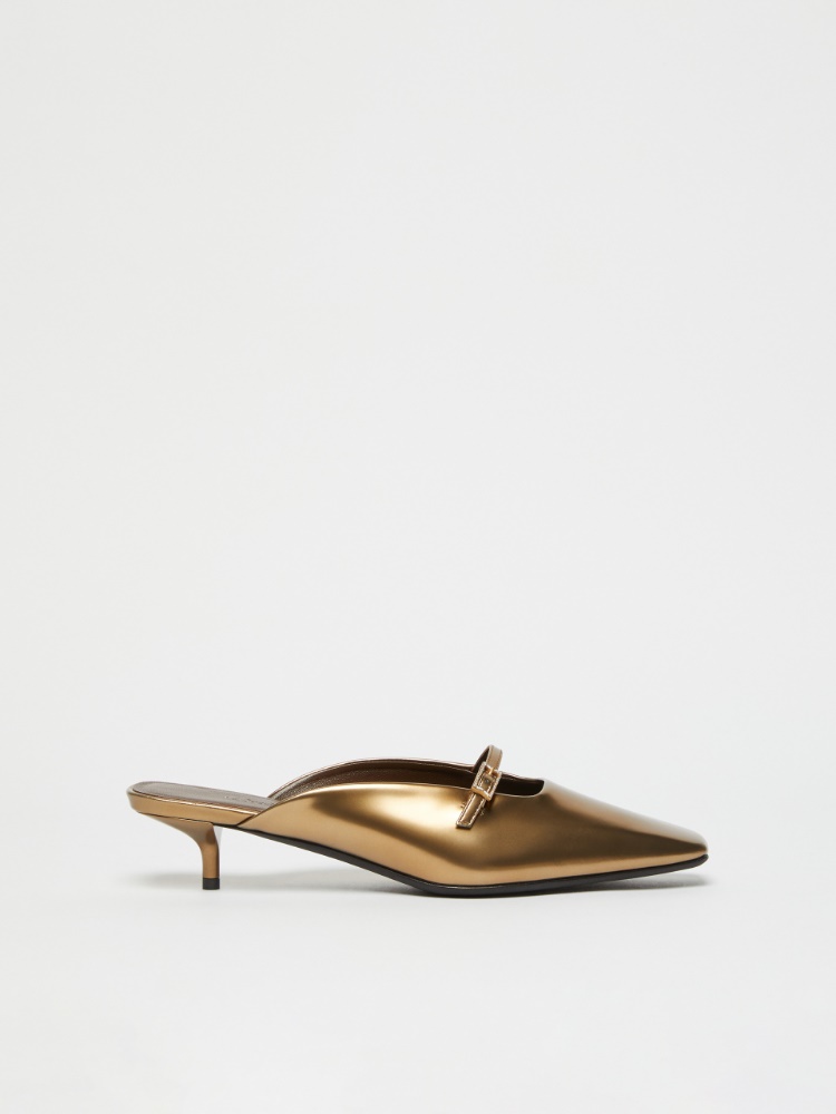 Pantoletten aus laminiertem Leder - BRONZE - Max Mara