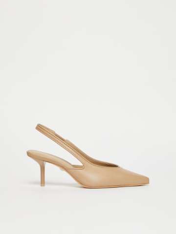 人気【MAXMARA】Slingback in tessuto liscio effetto rafia Slingback size 8 | Max Mara