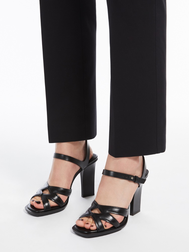 ★MAX MARA★DOUBLEHIGH レザー サンダル 黒 関送込 Leather sandals, black | 
