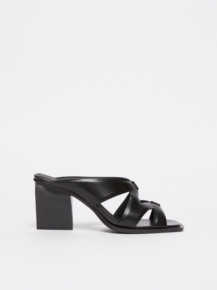 Leather mule sandals - BLACK - Max Mara