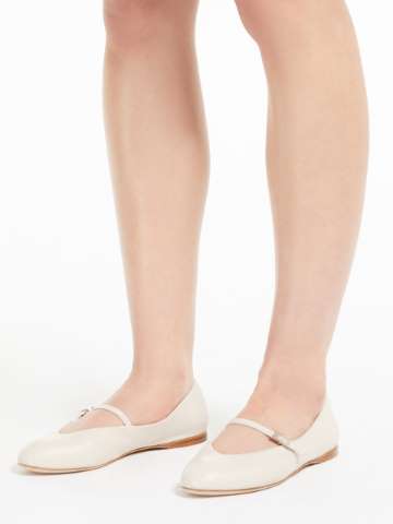 直営♪ Max Mara Accessori レザー フラットバレリーナ LACEUP Ballet flats | Max Mara