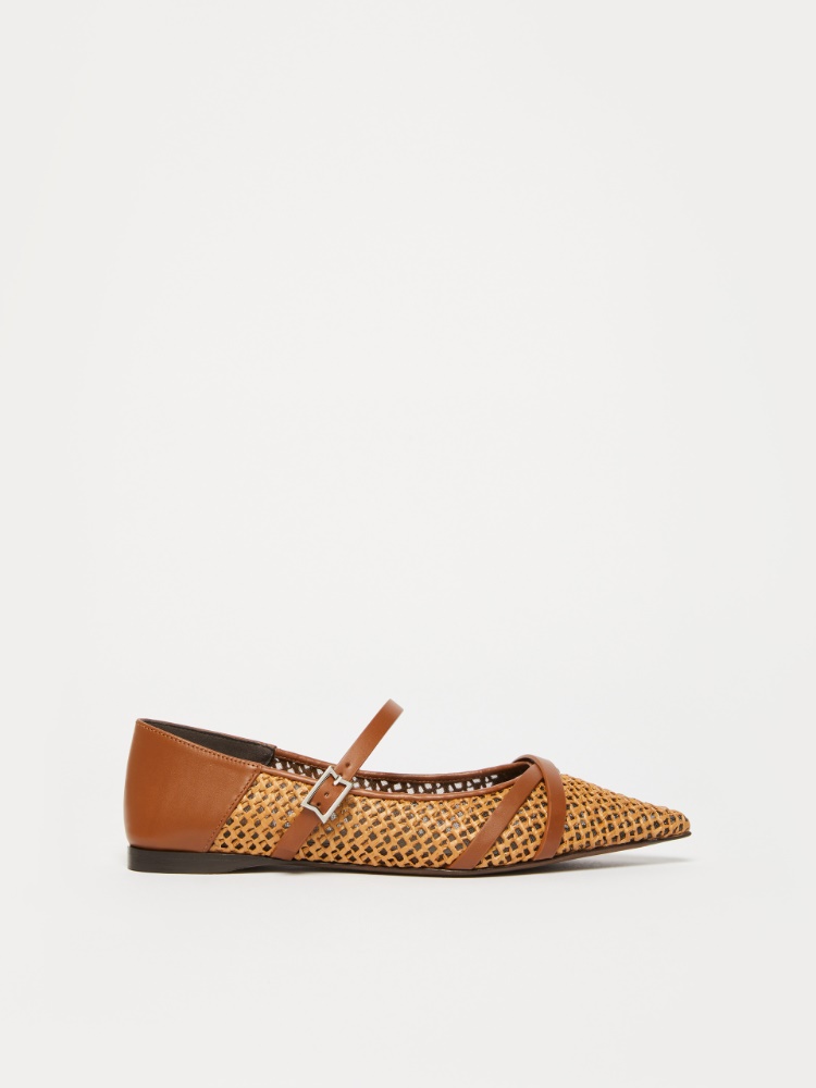 Crochet-fabric ballerinas - RUST - Max Mara