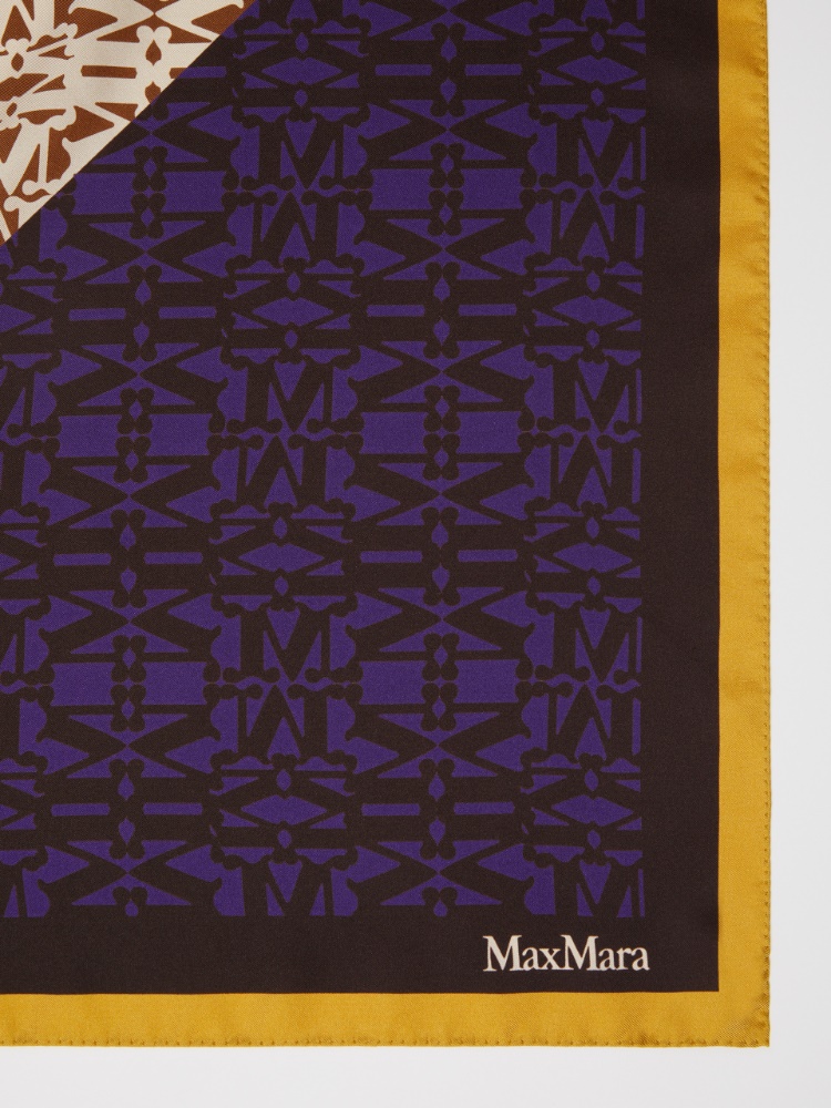Printed silk scarf, purple | 