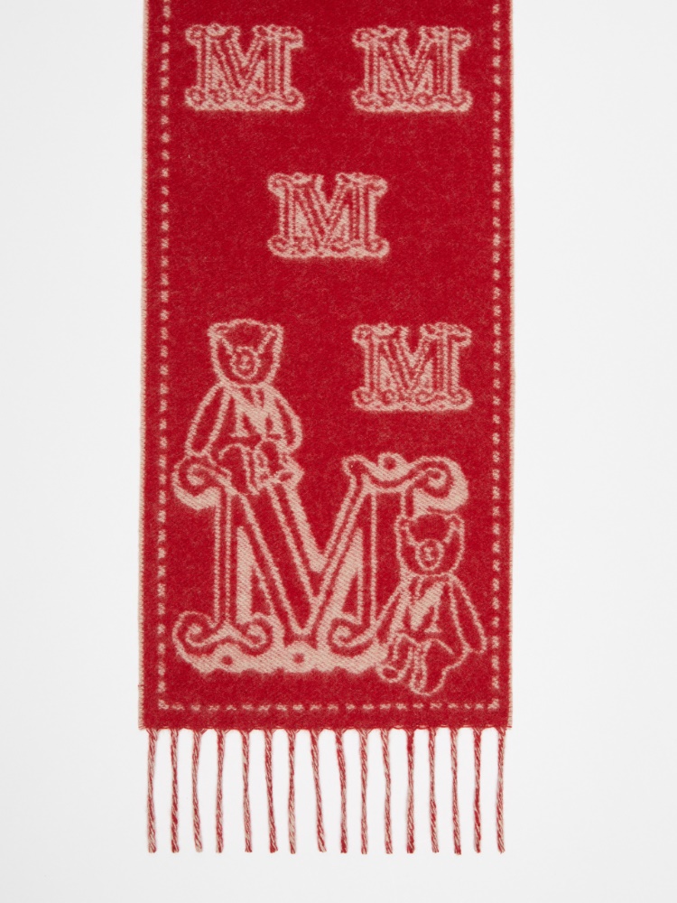 Jacquard cashmere scarf - DARK RED - Max Mara