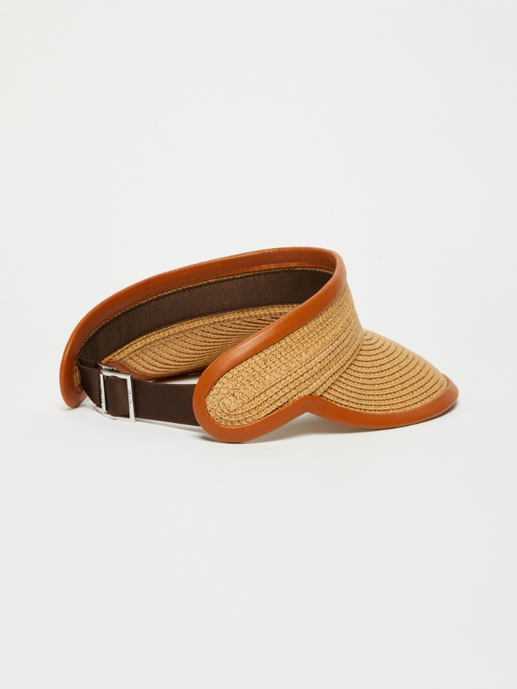 ★関税込★Max Mara Mogador raffia visor Raffia-look visor, tobacco | 