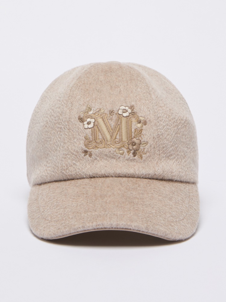 Embroidered cashmere baseball cap - BEIGE - Max Mara