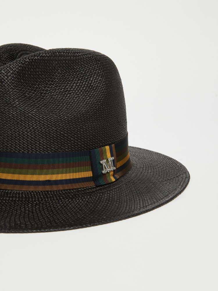ハット Max Mara Rodesia Fedora Hat In Straw Straw hat, black | 
