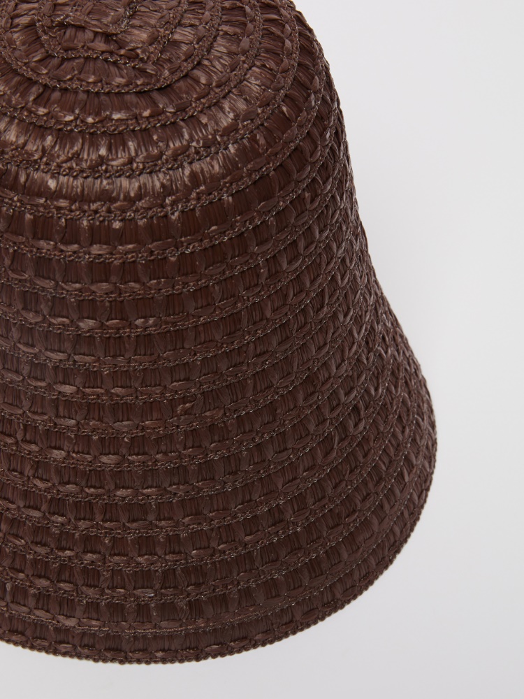 Raffia-look cloche hat, brown | 