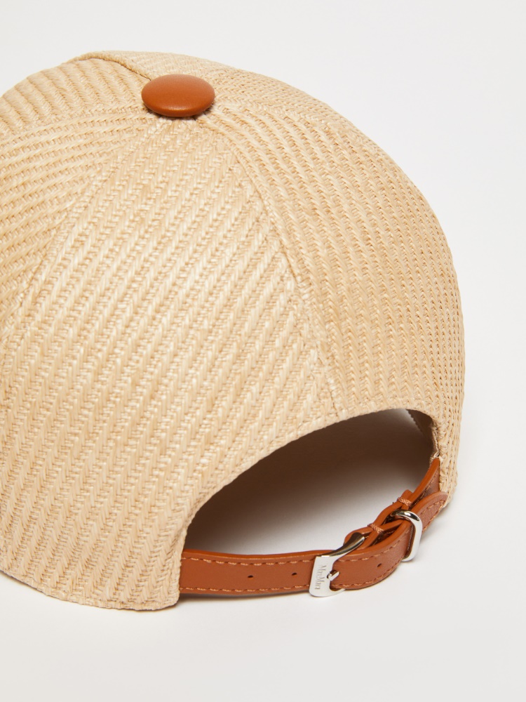 【Max Mara】マックスマーラ★baseball★Jezzベースボールハット ジェズ] ラフィア ルック ベースボール キャップ, mustard