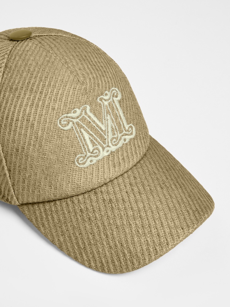 ジェズ] ラフィア ルック ベースボール キャップ, olive green