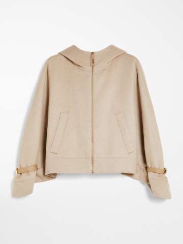 VIP【送料関税込】MAX MARA WOOL HOODED CAPE Max Mara Serio Hooded Wool, Silk And Cashmere-Blend Cape