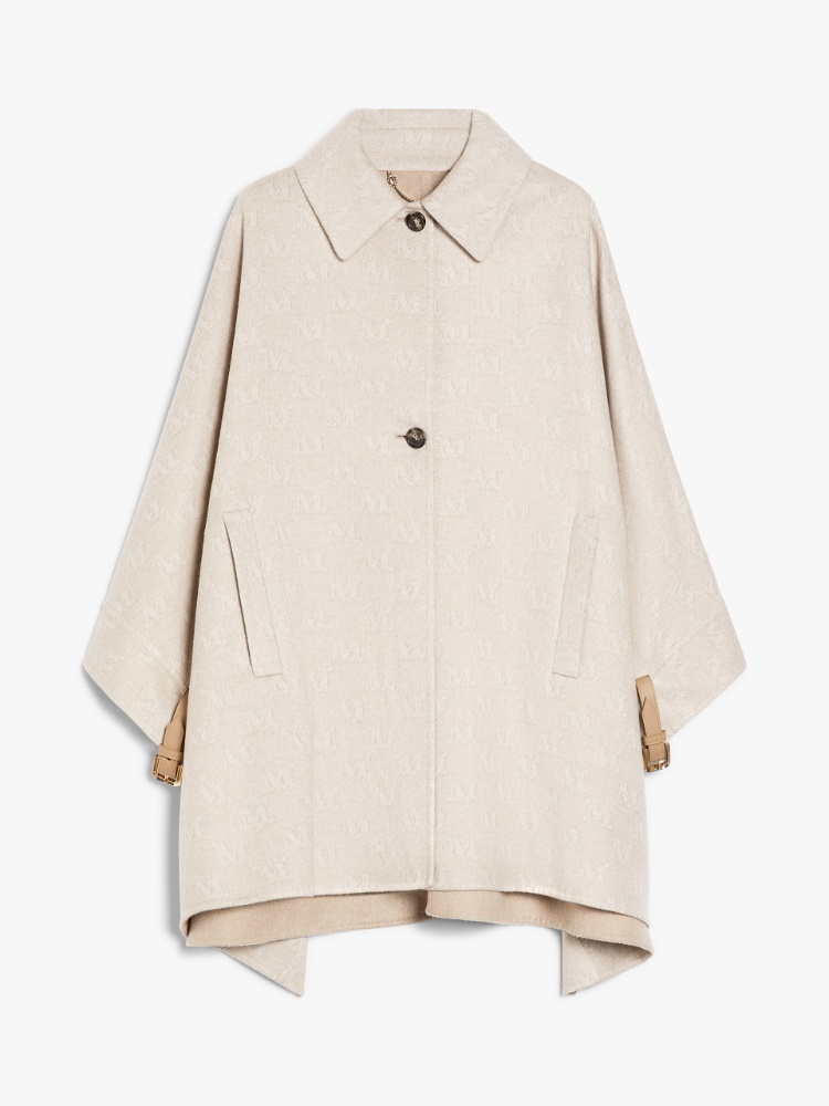 Wool, silk and cashmere cape, albino | 