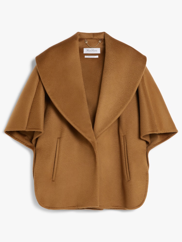 VIP【送料関税込】MAXMARA CASHMERE CAPE Oversized cashmere cape, hazelnut brown |