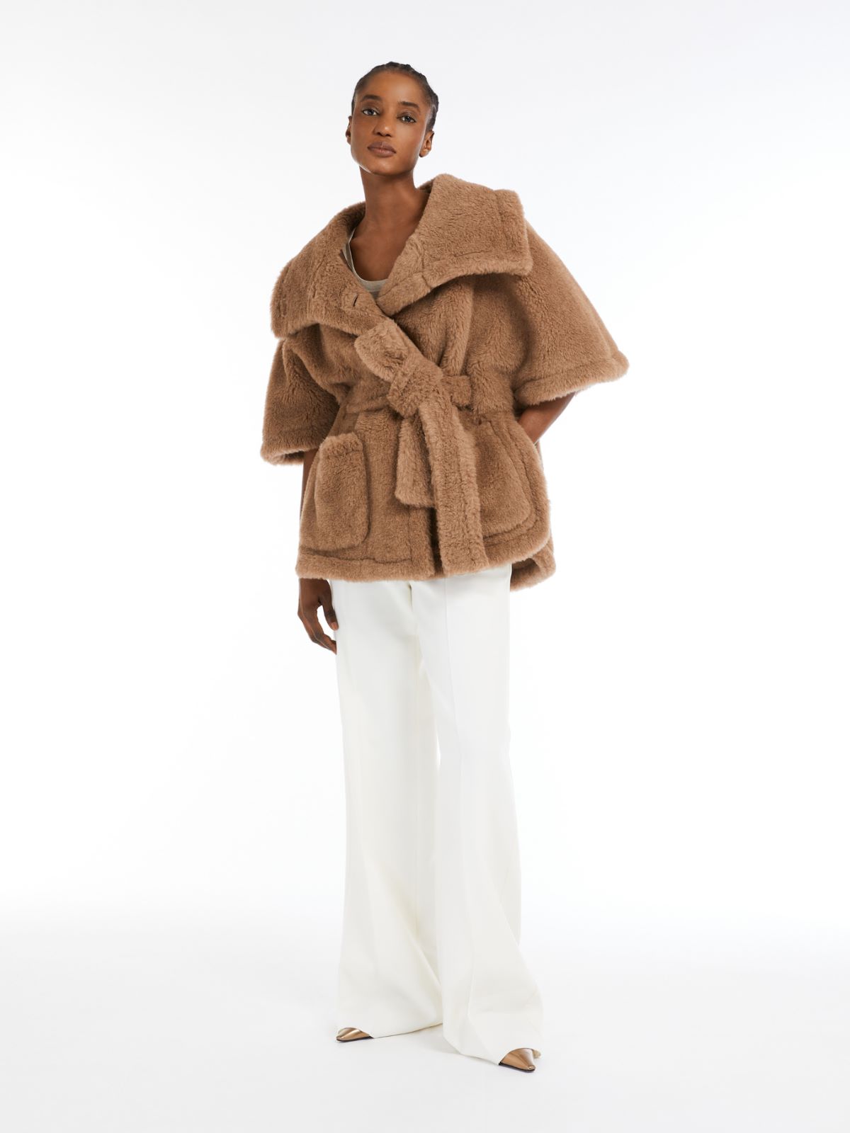 【関送無料】 Max Mara Lanos sleeveless cape Max Mara Lanos Coats in Brown | Lyst