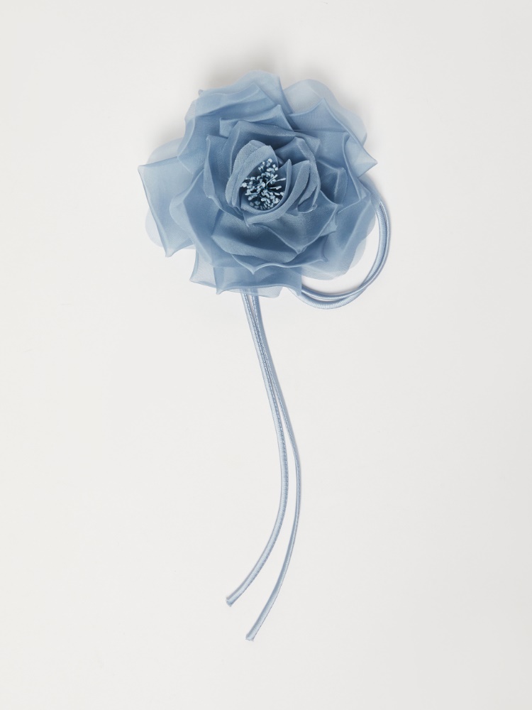 Blumenbrosche aus Seide - AZURBLAU - Max Mara