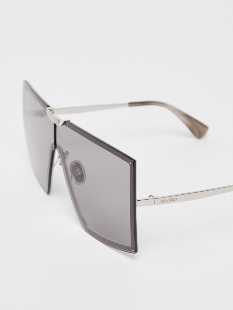 ミラー] オーバーサイズ スクエア サングラス, medium grey
