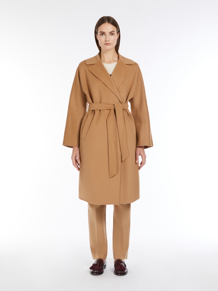 【送料&関税込】Max Mara laveno Coat Double-faced wool-blend robe coat, black | Weekend Max Mara