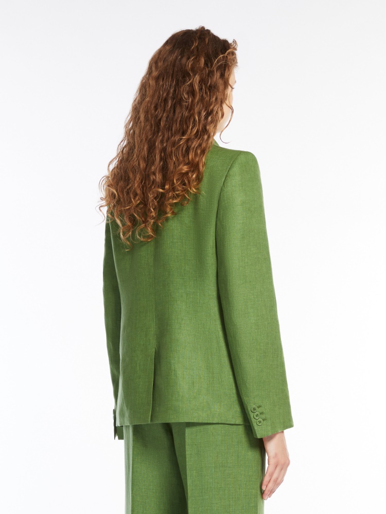 Weekend Max Mara linen Nalut blazer 参考 Washed linen blazer, green | Weekend Max Mara