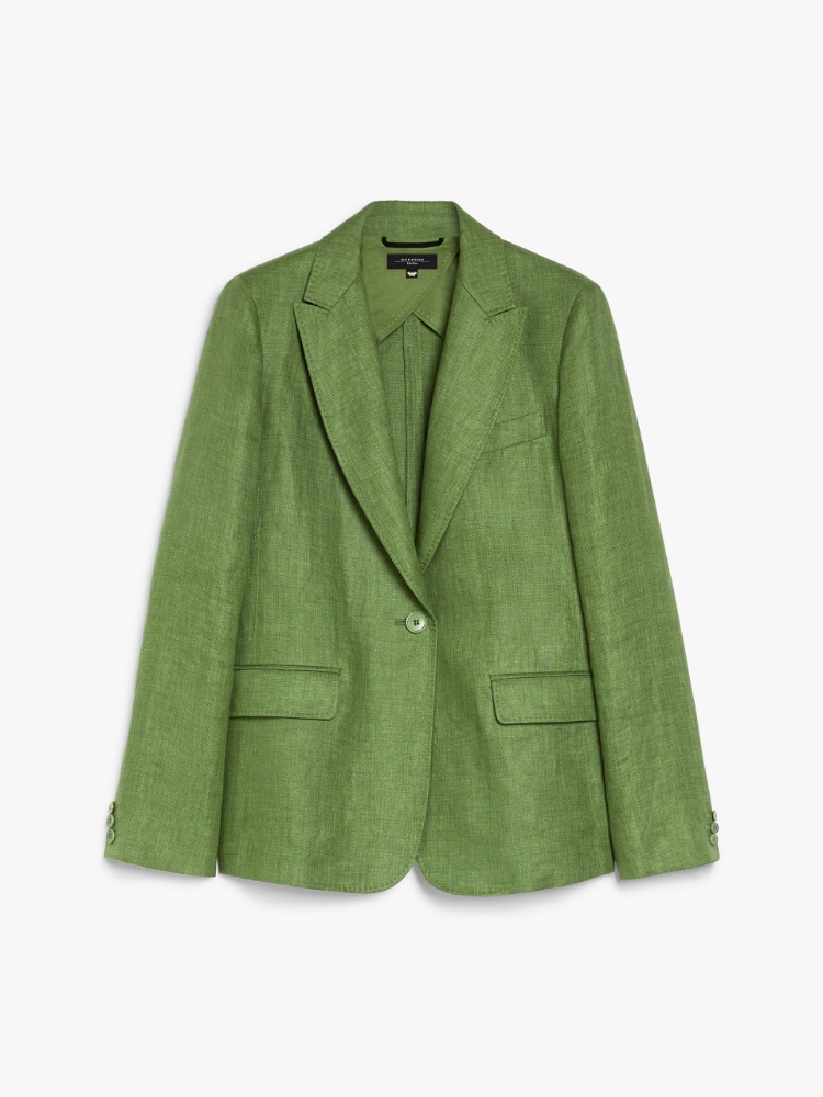＜NALUT＞Weekend Max Mara ウォッシュドリネンジャケット 3色 ナルット] ウォッシュド リネン ジャケット, green | 