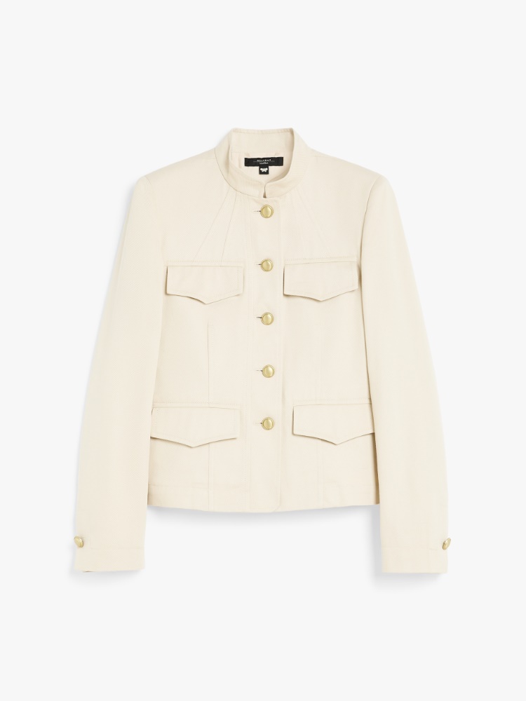 Cotton gabardine jacket - BEIGE - Max Mara
