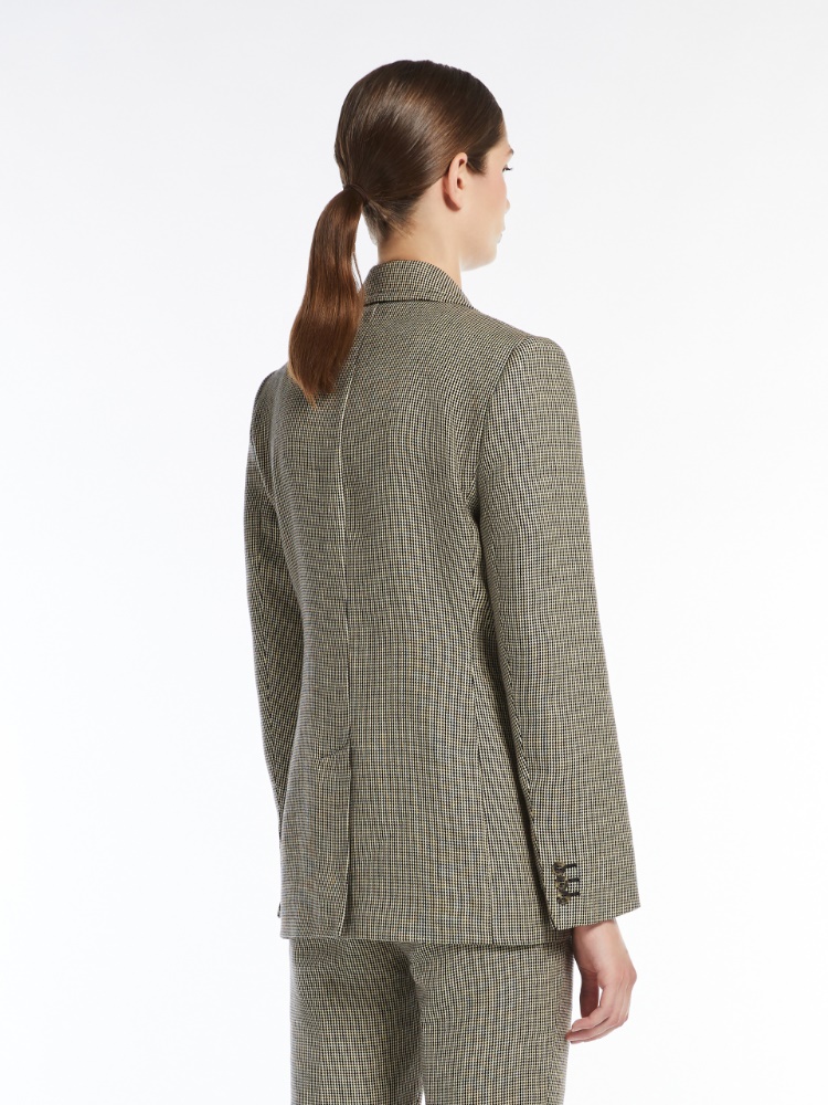 MAX MARA|BLAZERS (GALOSCE (10410831 002 / 10410831600 0 Cotton and linen single-breasted blazer, black |
