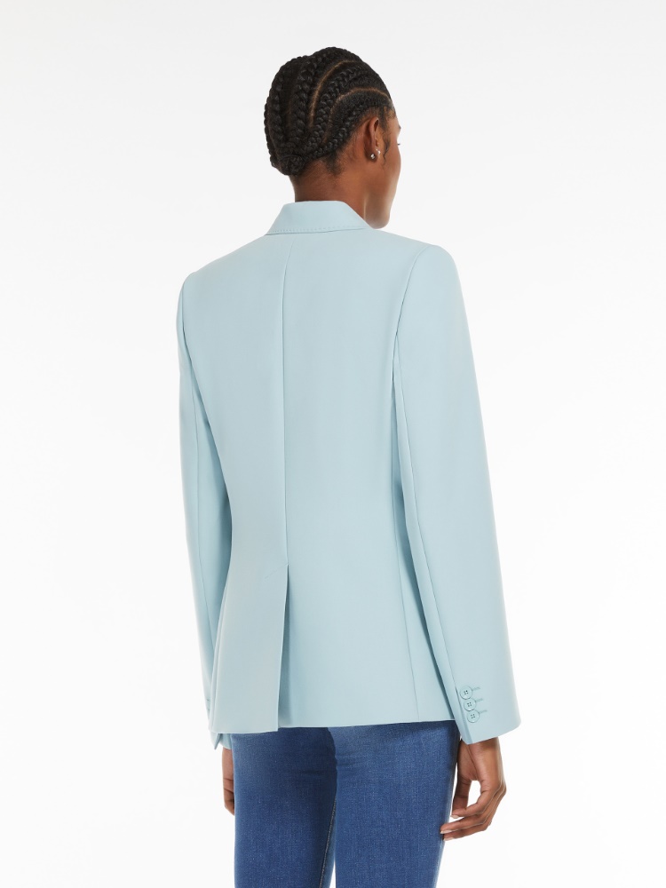 Single-breasted blazer in stretch viscose-blend canvas
