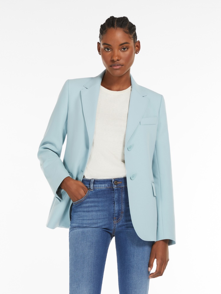 Single-breasted blazer in stretch viscose-blend canvas