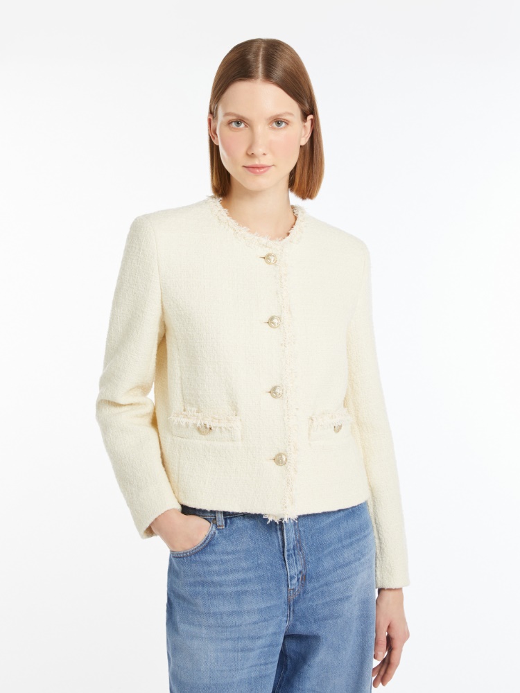 Wool-blend jacket, ecru | 