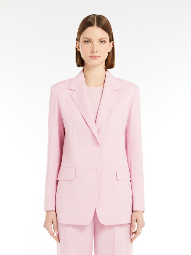 スーツ Max Mara ACACIA1234 - Single-breasted wool canvas blazer Single-breasted wool-blend canvas blazer, pink |