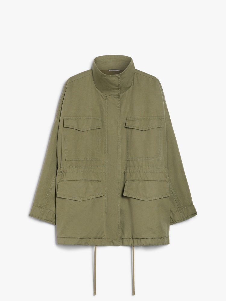 関税込 Weekend Max Mara コットンキャンバスジャケット BASTIA Cotton canvas jacket, sage green | 