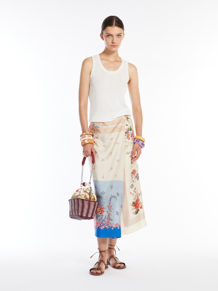 Printed silk skirt - IVORY - Max Mara