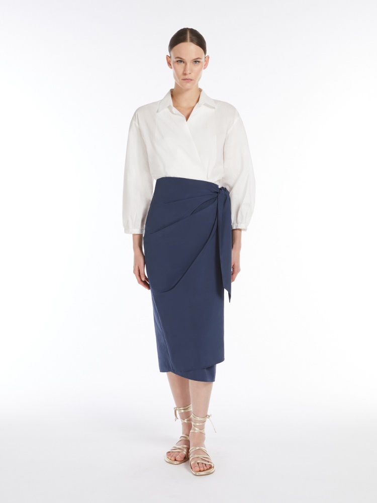 Taffeta wrap skirt - NAVY - Max Mara