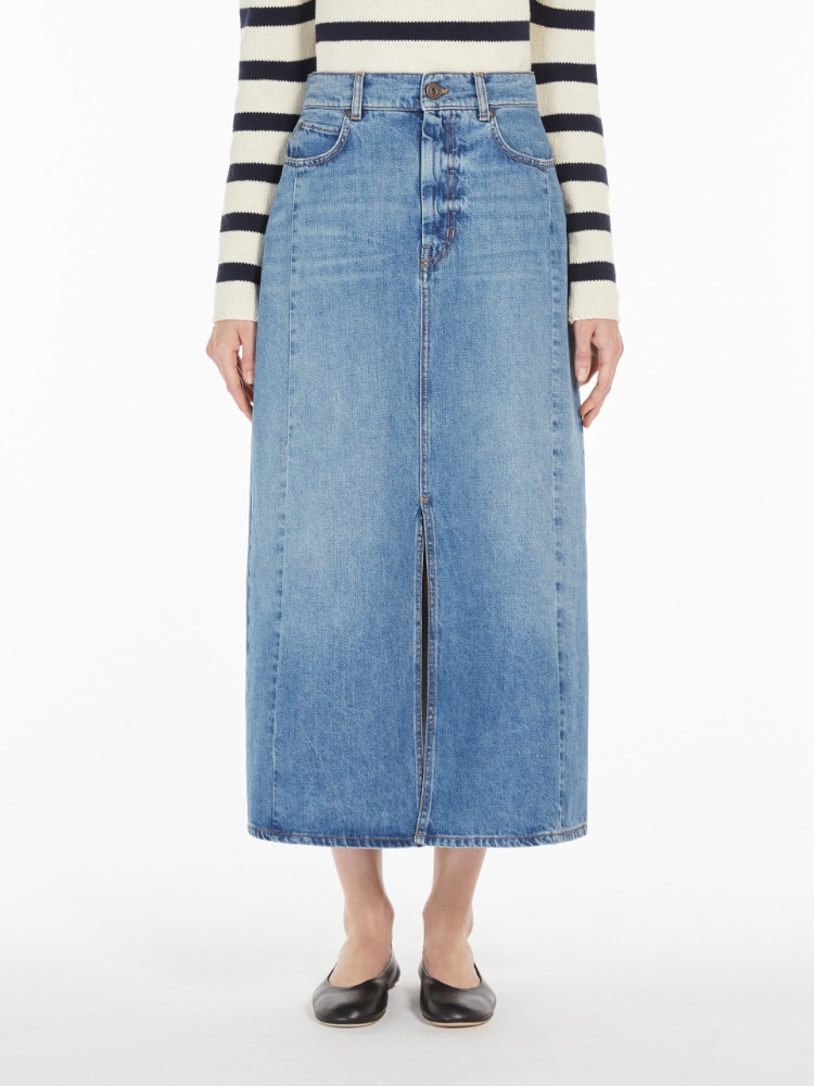WEEKEND MAX MARA [ジェッソ] コットン デニム long skirt GESSO 5101065106006-b-