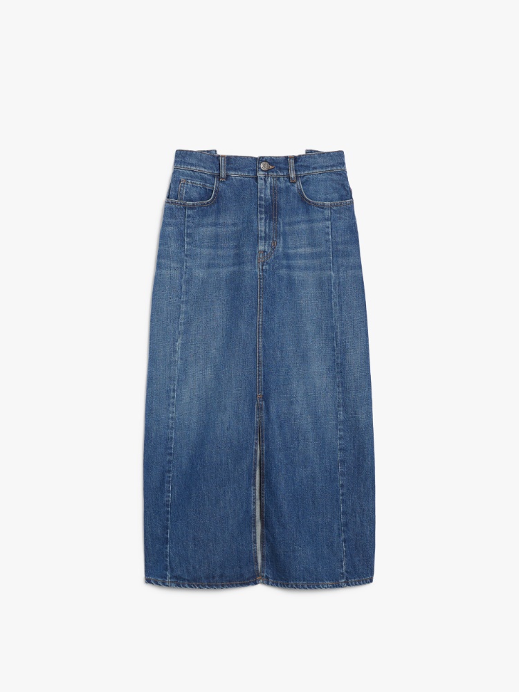 スカート S Max Mara S Max Mara Skirts Denim (2529106012600 10275001) Long, cotton-denim skirt, navy | 