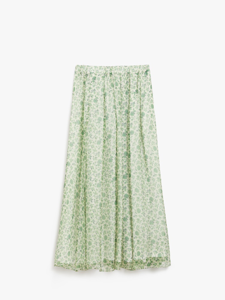 Silk organza flared skirt - GREEN - Max Mara