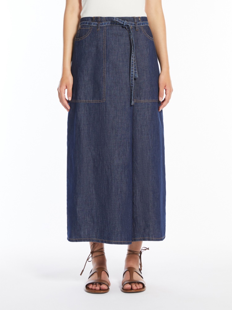 WEEKEND MAX MARA [フィスキオ]cottonlinen denim skirt FISCHIO 16049799-5065251212646953.jpg