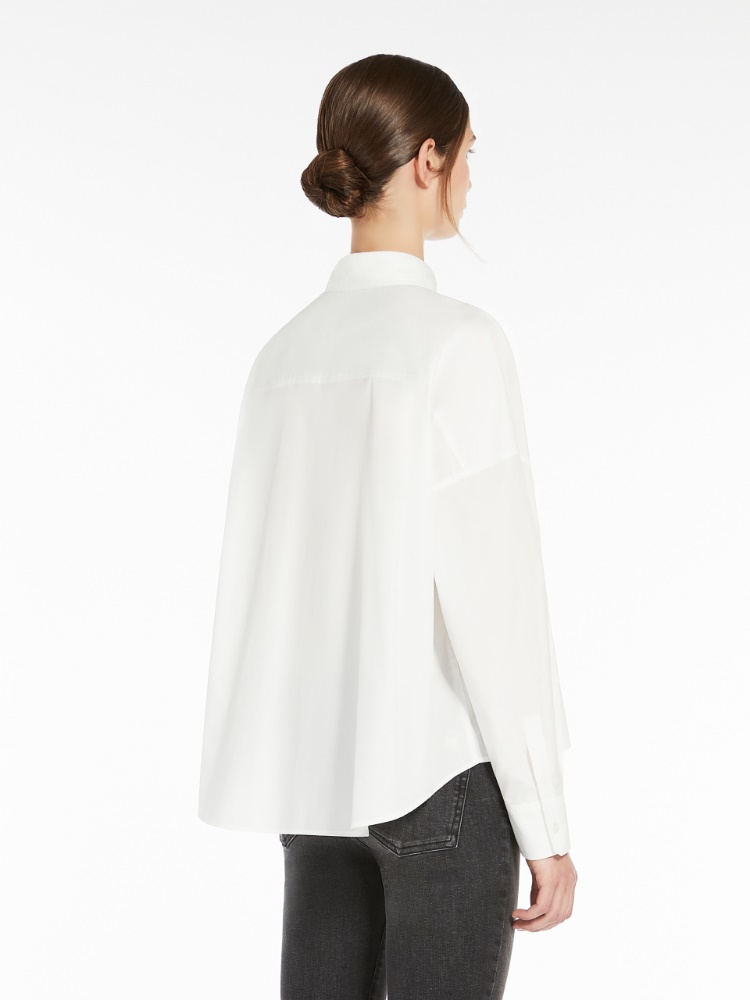 Cotton poplin shirt, white | 