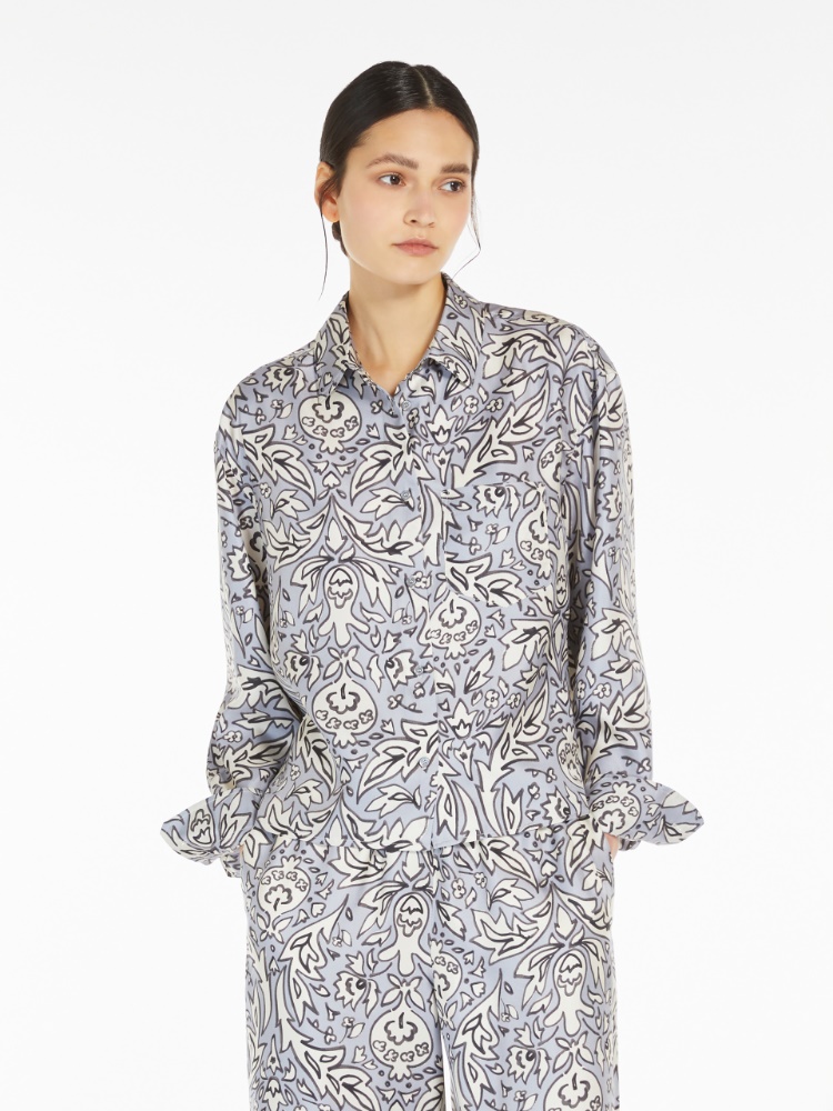 Silk twill shirt, lilac | 