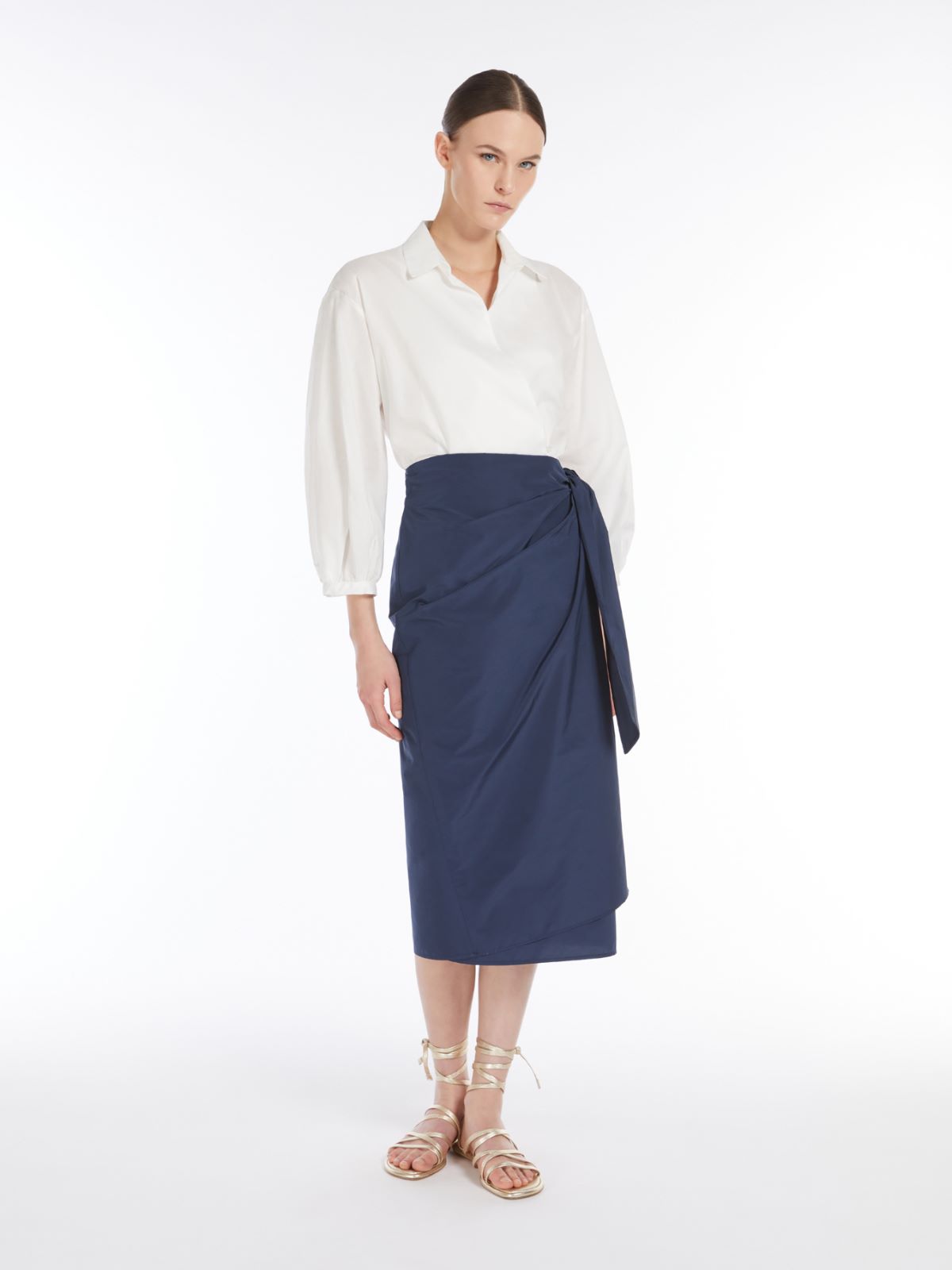 Cotton and silk canvas shirt + WHITE - Max Mara