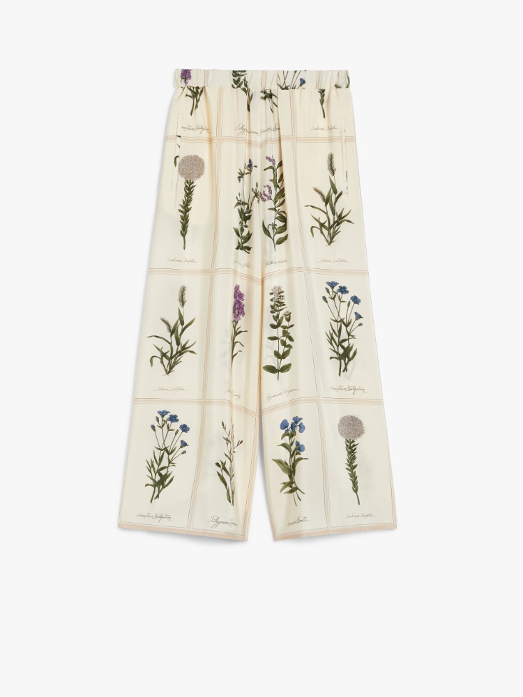 【Weekend Max Mara】[ロリー] ピュア シルク プリント パンツ ロリー] ピュア シルク プリント パンツ, ivory | 