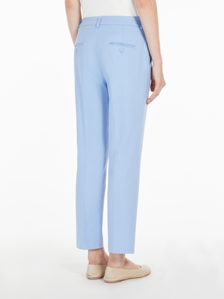 パンツ MAX MARA STUDIO Woman Pants Blue 2516131011600 005 Stretch cotton cigarette trousers, light blue |