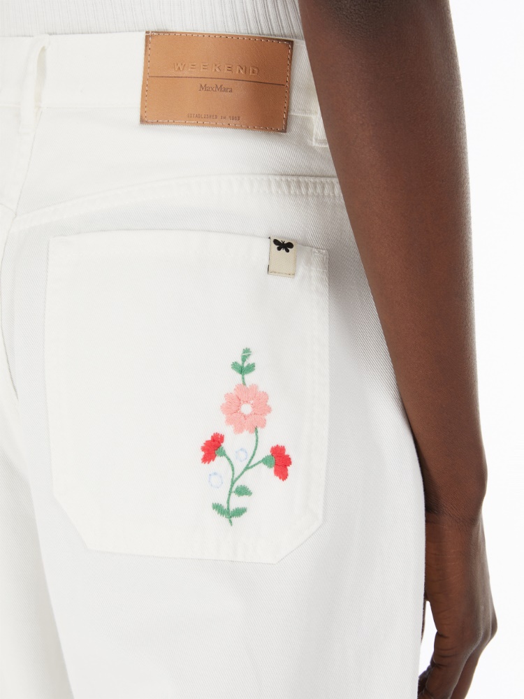 Weekend Max Mara◆LORD◆刺繍入りコットンワイドパンツ Bull trousers with embroidery, white | 