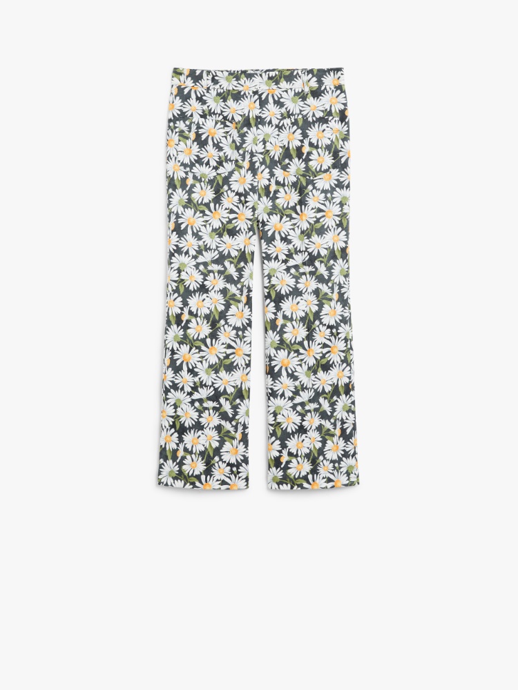 Flared patterned cotton trousers - BLACK - Max Mara