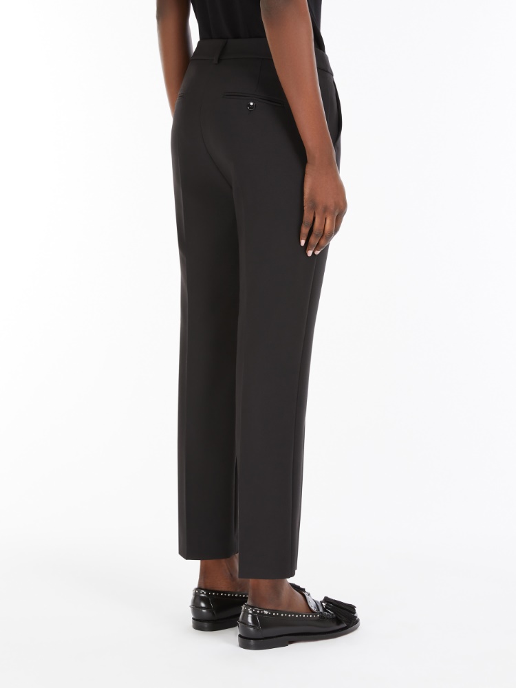 Double viscose canvas trousers, black | 