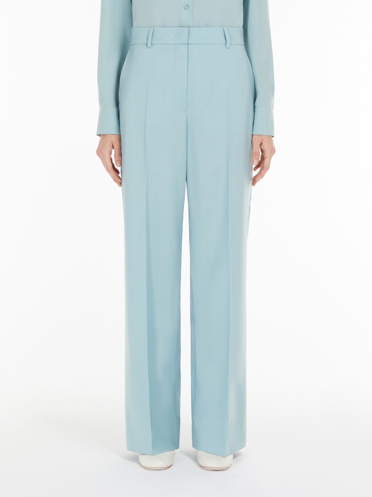 パンツ Weekend Max Mara VISIVO - Wool palazzo trousers Wool canvas palazzo trousers, pink | Weekend Max Mara
