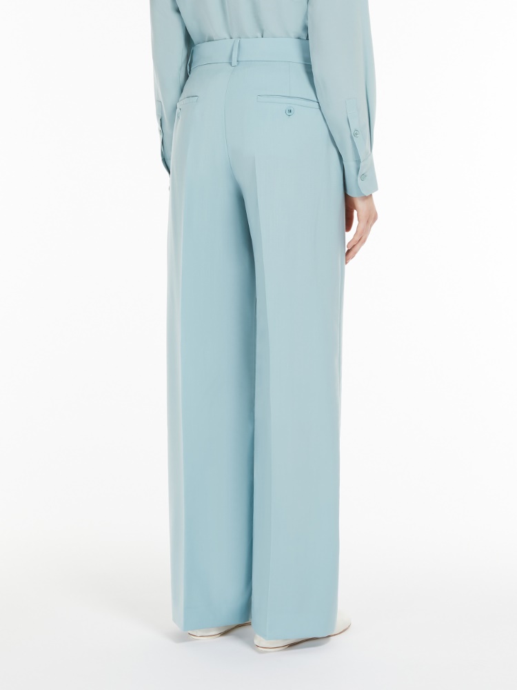 パンツ MAX MARA LIGHT BLUE WOOL VISIVO PANT Weekend Max Mara - Rana stretch viscose trousers Light Blue