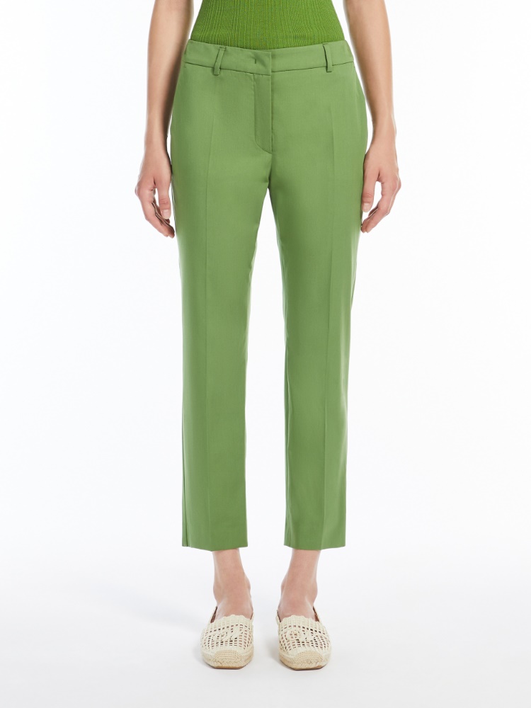 【Weekend Max Mara】CECCO ストレッチ ギャバジン トラウザーズ Stretch gabardine trousers, green | 